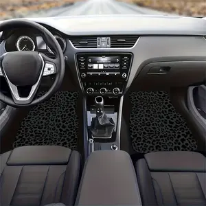 Leopard Pattern Car Floor Mat 4pcs Anti-Slip Base All Season Vehicle Mat Easy Clean Interior Accessories for All Car Models