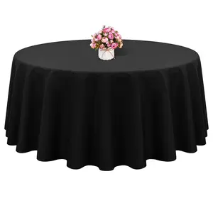 120" Round Showgeous 4-Pack Tablecloths – Washable Polyester Table Covers for Boho Weddings, Valentine’s Day Tables, Baby Showers, Birthday Parties & Family Gatherings