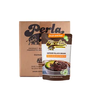 Perla Refried Black Beans (Frijoles Negros Refritos) 28.2 oz, Case of 12