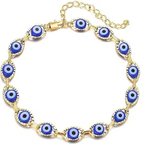 Virelyn B Evil Eye Bracelet for Women Men Beaded Bracelet for Women Blue Eye Protective Jewelry with Eye Charm Spiritual Gift