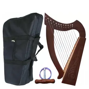 Brand New 12-String Irish Celtic Wooden Harp with Bag & Tuning Key Extra String.