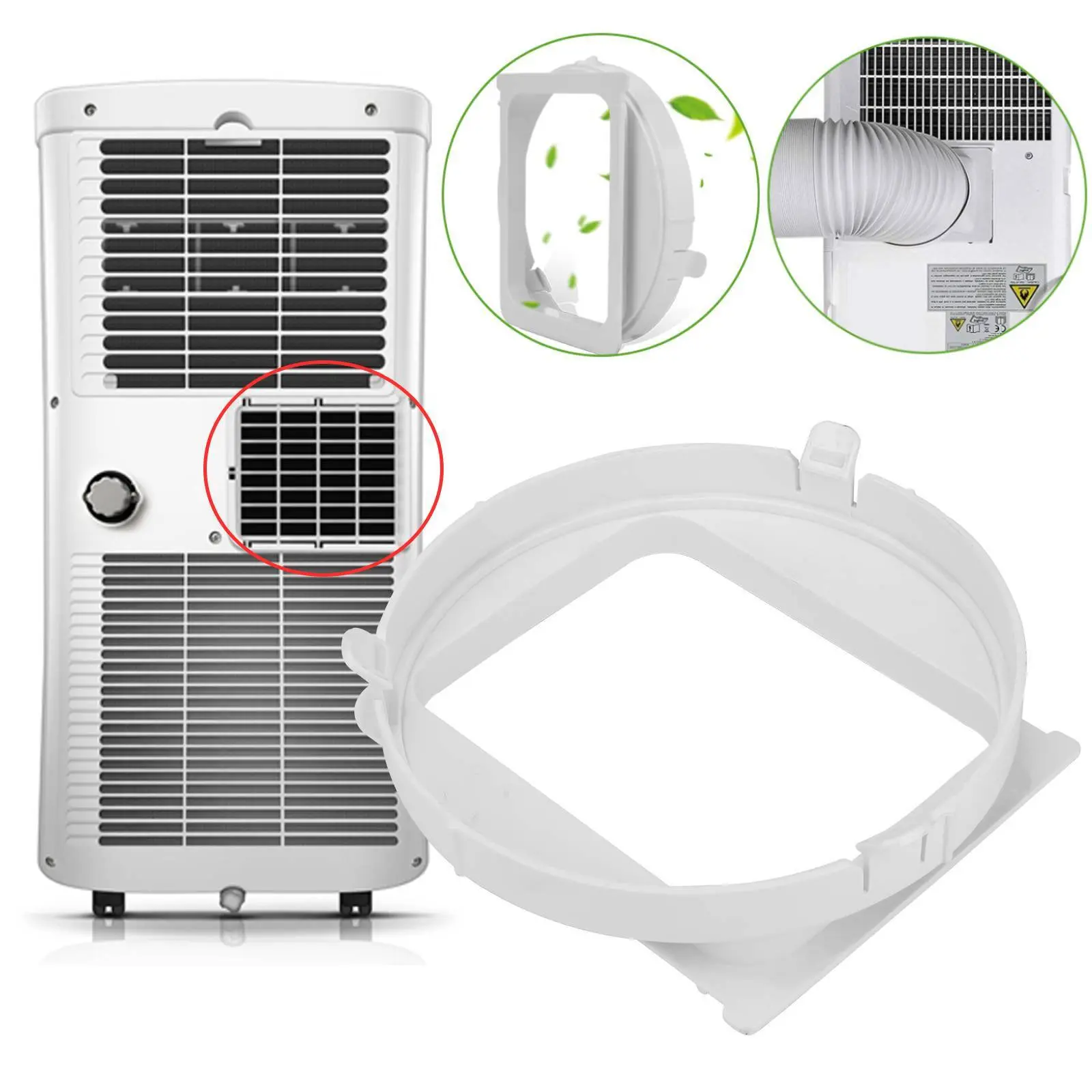 Portable AC Exhaust Hose Connector KY35 Replacement Air Conditioner Vent Adapter