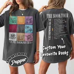 In My Bookish Era Shirt, Custom Favorite Books Shirt, Personalized Book Tour T-Shirt, Book Lover Shirt, Gift For Bookish, Booktok Shirt