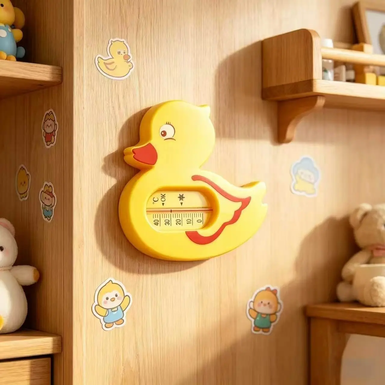Cute Duck Water Thermometer, Floating Temperature Gauge for Bathwater, Bathtub & Pool, Home Use Water Temperature Meter, No Battery Needed