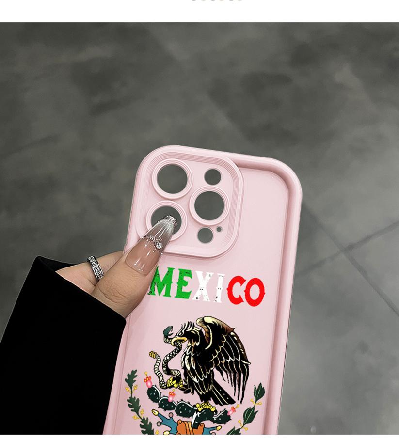 Mexico Letter Eagle Ethnic Totem Phone Case, Vintage Latin Culture Print Cover for iPhone 17 Air 16 Pro Max 15 14 Plus 13 12 11 Plus XR XS Samsung Galaxy S26 Ultra S25 Ultra S24 S23 S22, Shockproof Durable Protective Case, Unisex Cultural Cover for All, S