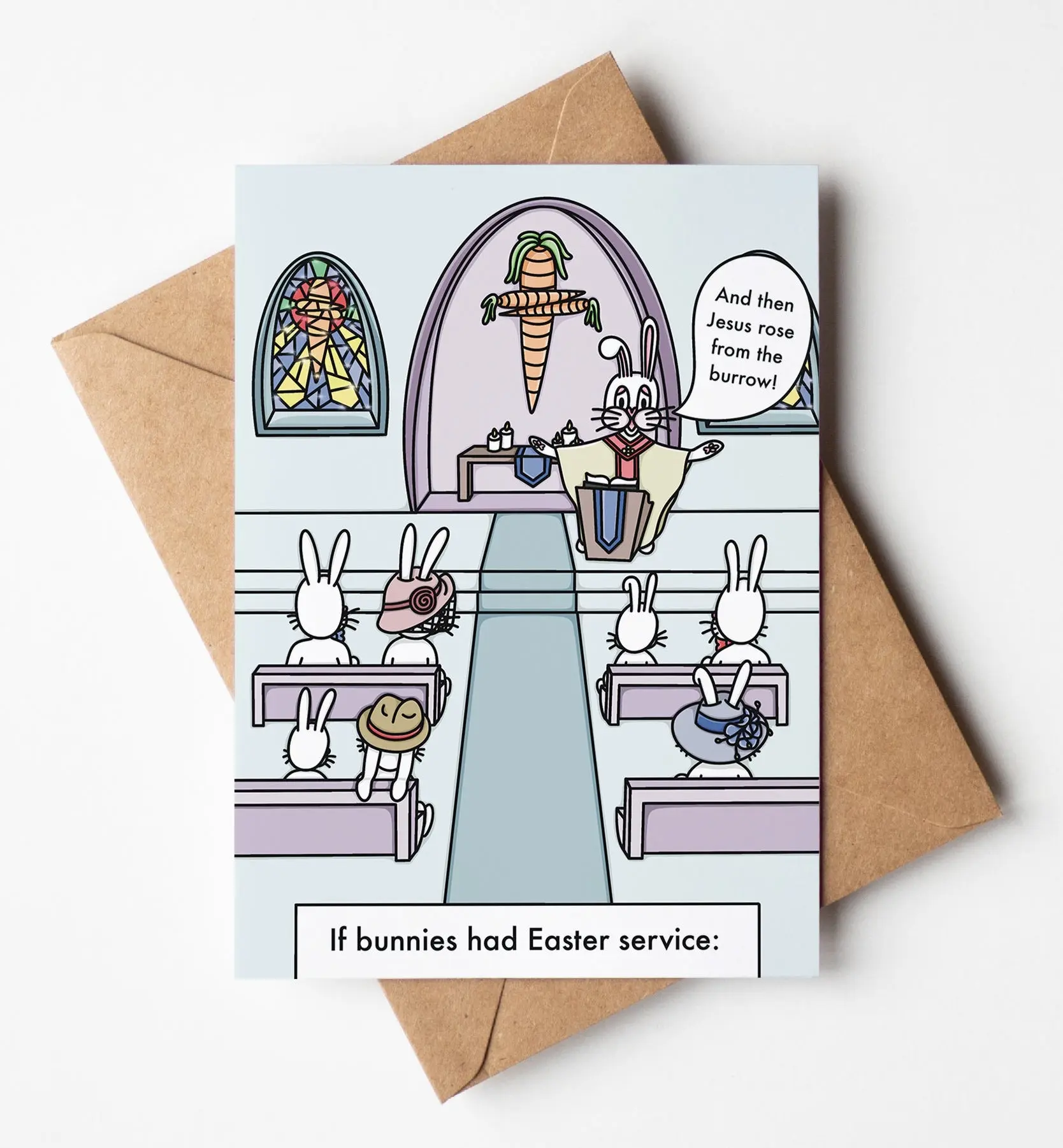 "Bunny Church" Easter Card