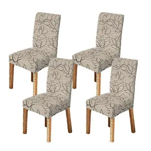 4/5/6/7pcs Floral Line Art on Weave Dining Chair Removable Washable Slipcover And Tablecloth Set, Easy Wash & Care, Fits Dining Room, Outdoor Dining, Picnics, Kitchen, Home Decor, Stylish Decor & Gift