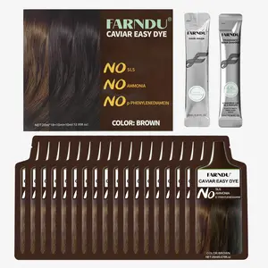 FARNDU CAVIAR EASY DYE, Rich Caviar, NO SLS/AMMONIA/PPD, 5 Plant Extracts, 10-15 Mins Fast Hair Dye + Gray Hair Coverage, Champu para canas