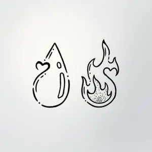 Ice and fire Temporary Tattoo