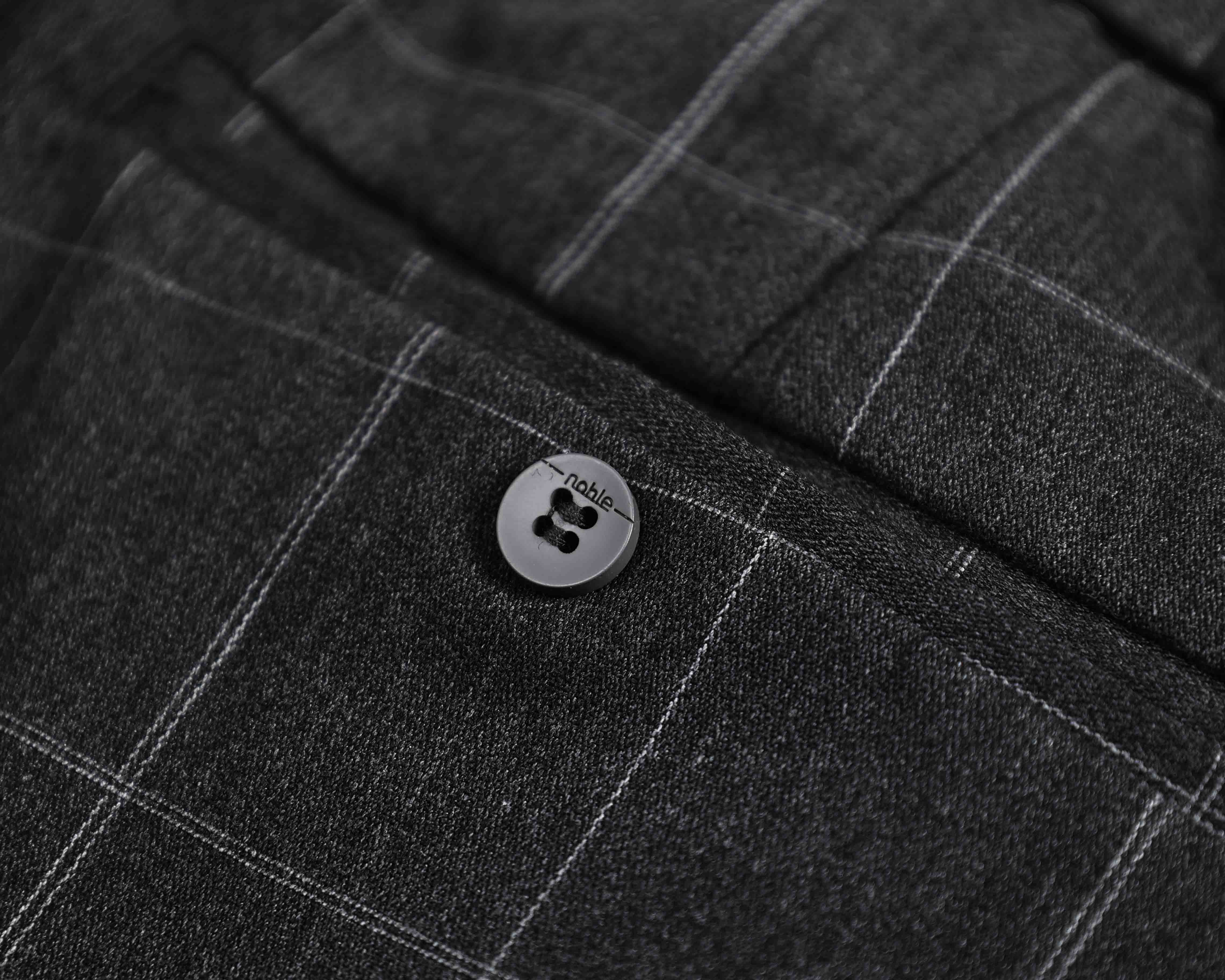 Clean Gent plaid button casual long pants, available in packs of 1/2/3 pieces; regular fit for comfortable everyday wear; men’s bottoms—casual fashion pants, casual athletic pants, casual street-style pants.