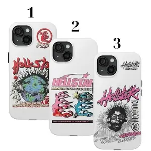 Hellstar Records Graphic Case for iPhone 17 16 15 14 13 12 Pro Max, Vintage Street Art Phone Cover, Creative Aesthetic Protective Shell
