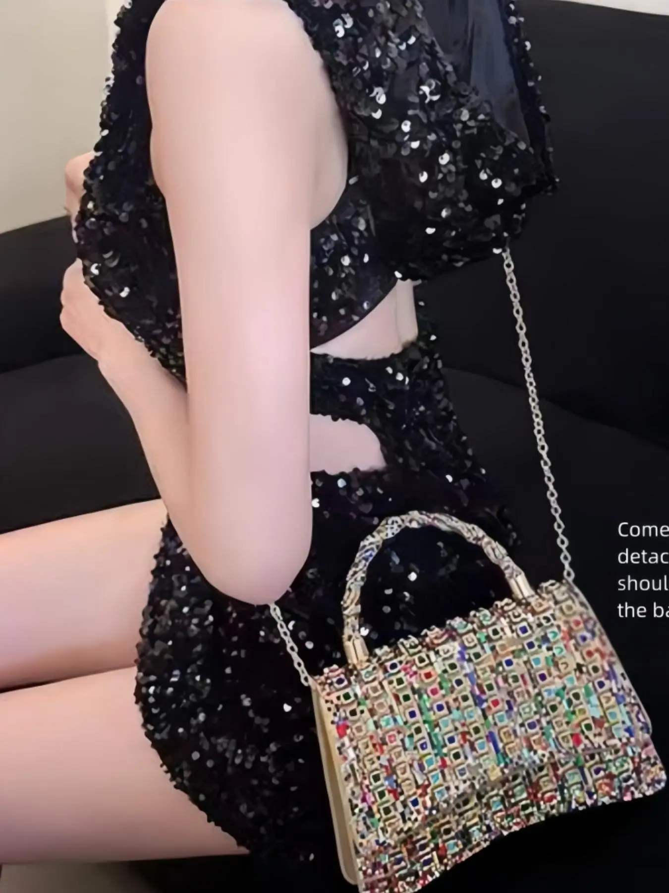 Women's Rhinestone Decorated Evening Bag, Ladies Purse, Fashionable Chain Strap Crossbody Bag for Party, Trendy All-match & Exquisite Bag for Birthday