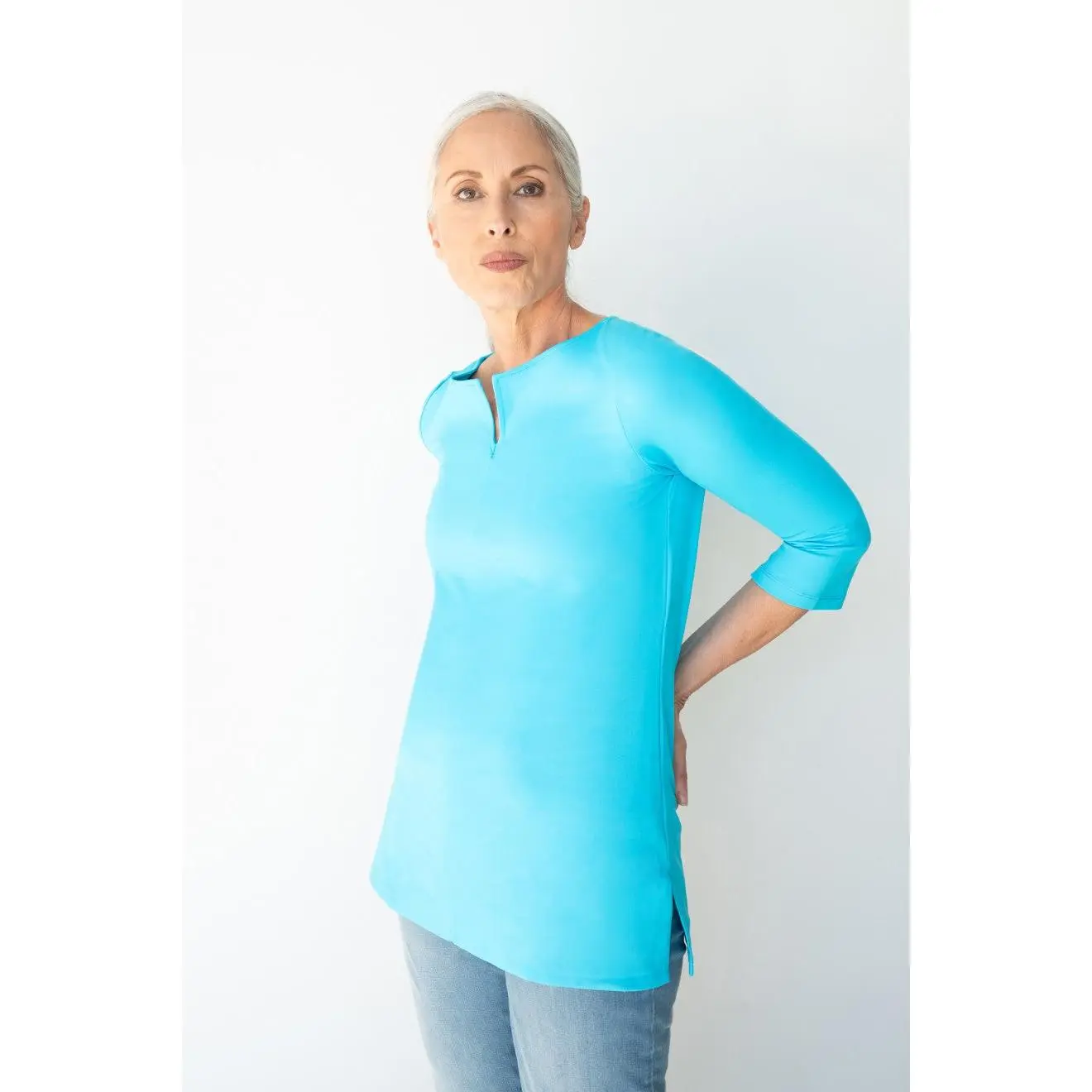 Hillary V-Placket 3/4 Sleeve Tunic Last Chance