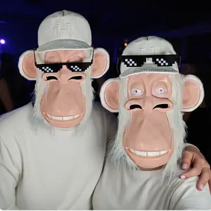 White Monkey Natural Silicone Mask, Perfect for Party Celebrations, Role Playing, and Festival Gifts