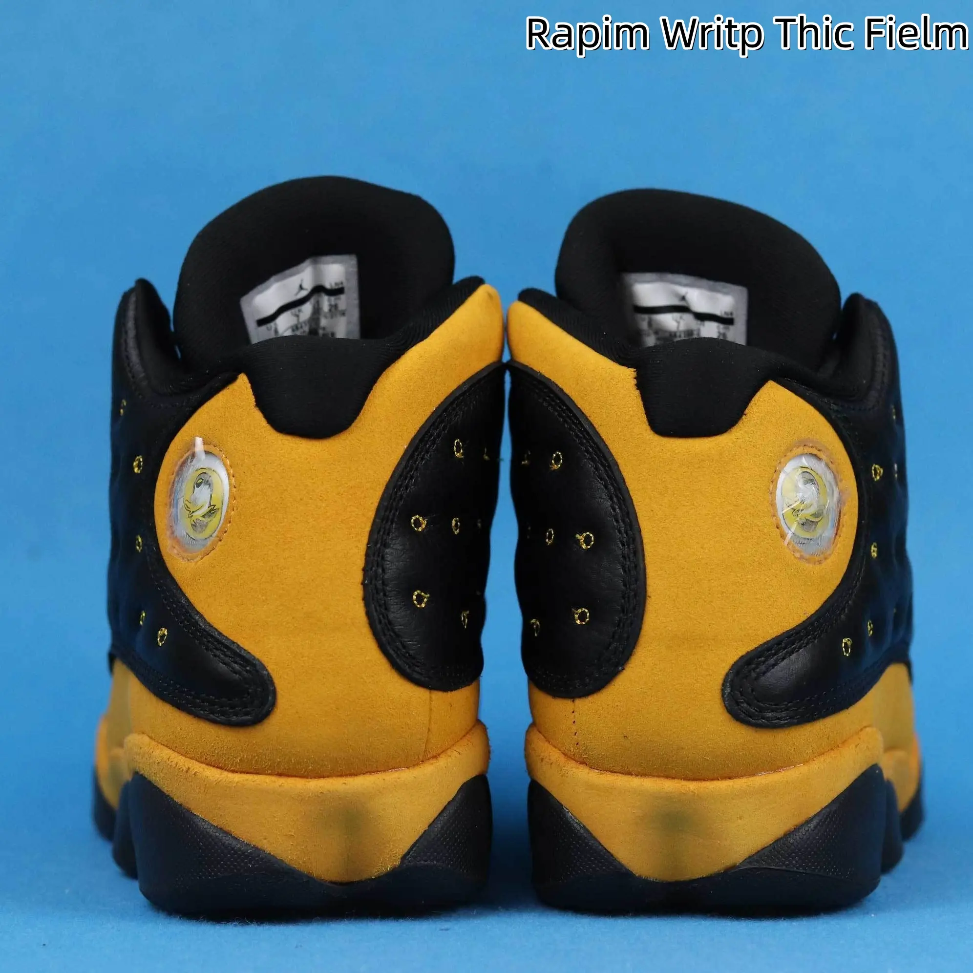 Vibrant Mid Top Basketball Sneakers | Perforated Breathable Black Leather & Matte Golden Yellow Suede Contrast Panels | Small Transparent Round Side Ornament | Bold Street & Indoor Court Training Outfits
