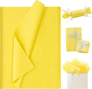 Yellow Tissue Paper for Gift Bags, 115 Sheets 14 x 20 Inches Yellow Wrapping Paper, Gift Wrapping Tissue Paper Bulk for Crafts Mother's Day Fall Halloween Wedding Birthday Holiday Party Decor