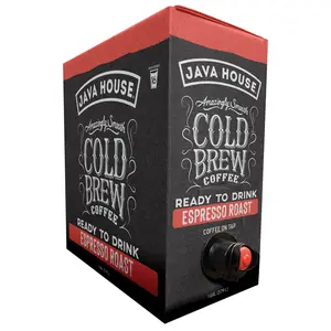 Java House Cold Brew Coffee On Tap, (128 Fluid Ounce Box) Not a Concentrate, No Sugar, Ready to Drink Liquid (Espresso)