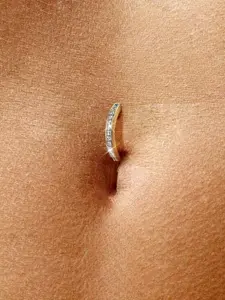 Stylish Polished 14K Gold Reverse-Style Navel Ring - Women's Navel Jewelry - Perfect for Everyday Wear | Anniversary | Birthday | Navel Piercing Jewelry