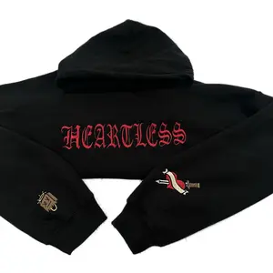 Heartless Embroidered Hoodie Soft Stylish Tops casual