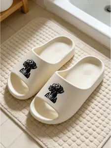 Labrador Print Cloud Sandals, Casual Eva Material, Medium Width, All-Season Comfort, Home Slip-Ons, Simplistic Healing Style