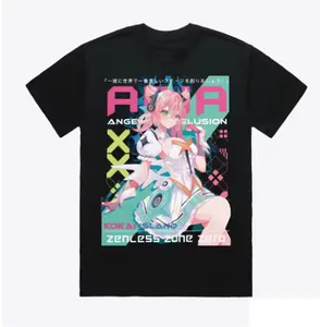 Zenless Zone Zero ZZZ Aria Printed T-Shirt, Pure Cotton Unisex Summer Top, Popular Trend Harajuku Style Anime Gacha Game T-shirt