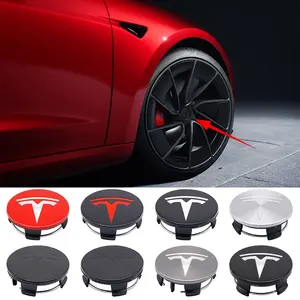 Tesla Car Wheel Center Caps Set, Personalized Modification Accessories, Universal Fit Vehicle Decoration, Stylish Auto Parts