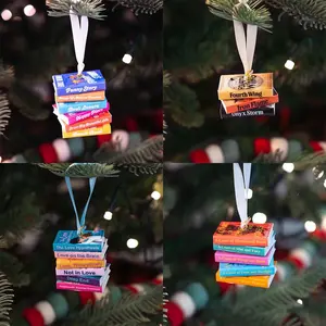 Pre-Cut Book Cover Stickers: Romance, Fantasy & Sci-Fi | Perfect for Book Lovers, Journals & Planners, Christmas Books Decor, Book Ornament