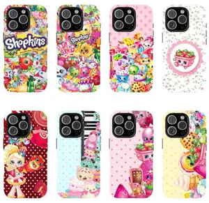 Shopkins cartoon print phone case, suitable for iPhone 11-17 Pro Max/Plus and Samsung Galaxy S23-25.