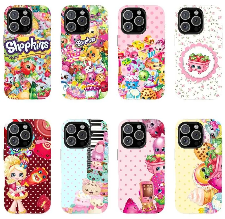 Shopkins Cartoon Print Mobile Phone Case - Protective Accessories for iPhone 11-17 Pro Max/Plus, Samsung Galaxy S23-25, Protection
