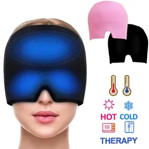 Gel Ice Headache Relief Hat – Cold Therapy Cap with Eye Mask for Migraine & Stress