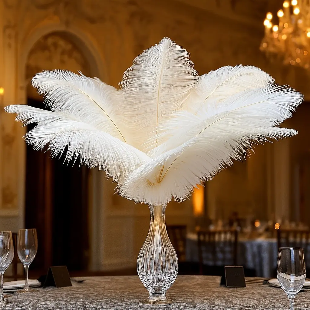 20pcs Artificial Ostrich Feathers, DIY Feather Decorations, Ornaments, Wedding Table Centerpiece, Table Centerpieces Decor, Decorative DIY Centerpiece, Party Crafts, Holiday Decor, Handmade Feathers, Boho Wedding Decor