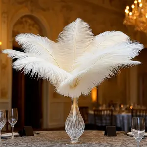 20pcs Artificial Ostrich Feathers, DIY Feather Decorations, Ornaments, Wedding Table Centerpiece, Party Crafts, Holiday Decor, Handmade Feathers