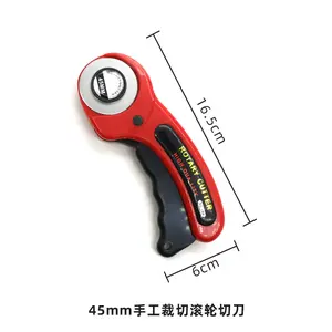 45mm Rotary Cutter for Fabric, Ergonomic Handle with Safety Lock, Sharp Roller Cutter for Sewing, Quilting, Leather, Crafting, Precision Cutting Tool for DIY Projects