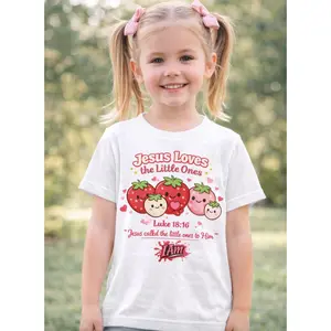 Jesus Loves the Little Ones – Strawberry Faith Tee - Luke 18:16
