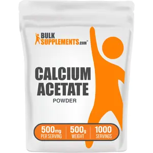 BulkSupplements - Calcium Acetate Powder - Heart Health - Vitamin Supplements - 100g-1kg - 500mg per Serving