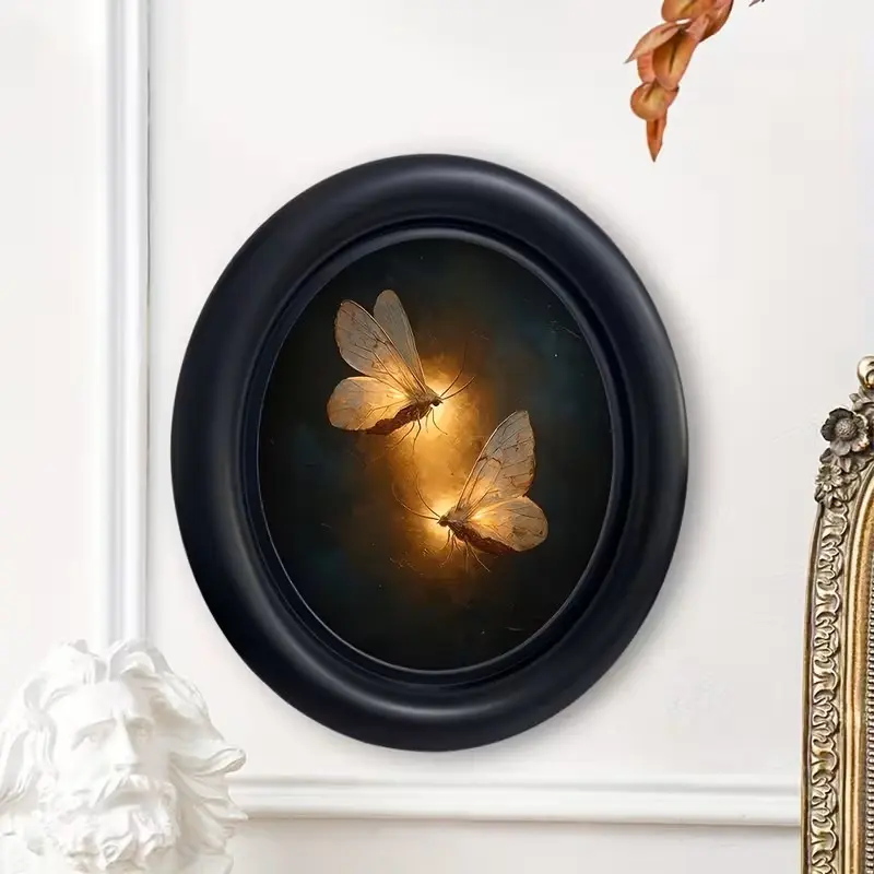 Vintage Artistic Style Butterfly Hanging Wall Art Decor, Perfect for Halloween, Christmas, & Thanksgiving Home Office Decoration, Home Decor Accessory, Vintage Room Decor