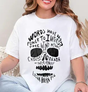 Skull tshirt Edgar Allan Poe Quote shirt men Skull tee shirt