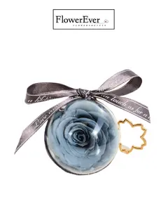 Preserved Real Blue Rose Keychain Accessory｜Modern Floral Gifts