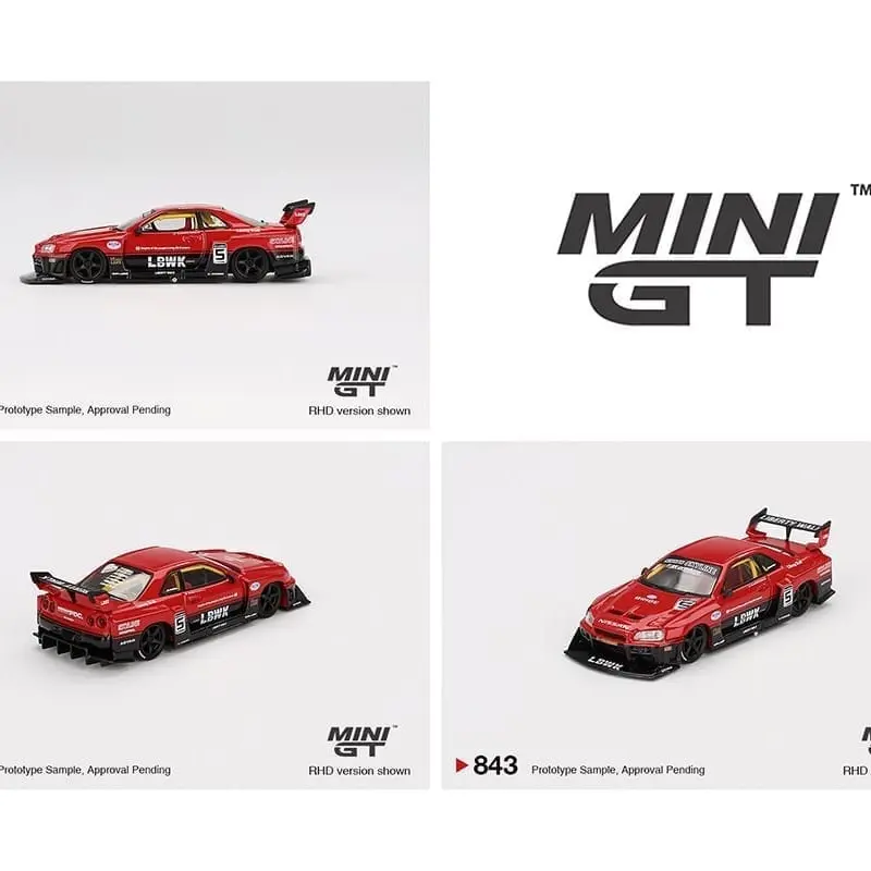 ミニカー MINI GT Nissan LB-ER34 Red Chrome Brazil Exclusive Mini GT 1:64 Nissan LB-ER34 Super Silhouette