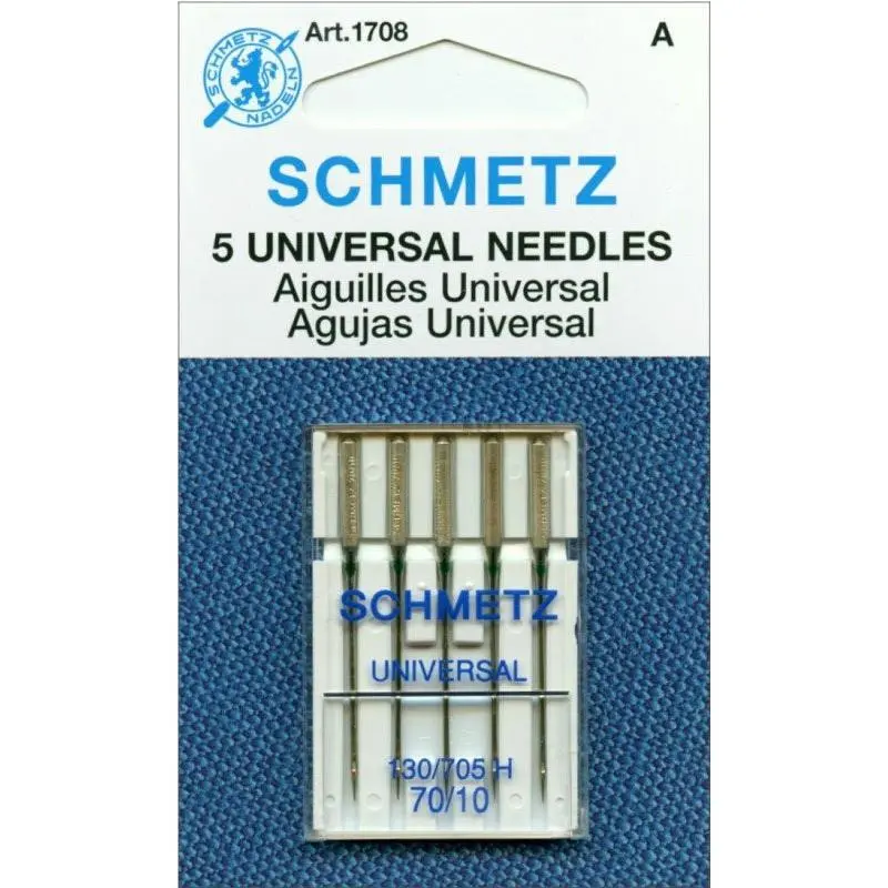 Schmetz 5pk Size 70/10 Universal Sewing Machine Needles 1708 130/705H 15x1