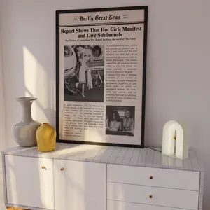 Vintage Wall Art, Times News, Trendy Newspapers Print, Preppy Decor,dorm Decor,bar Cart Wall Art, "report Shows Hot Girls Manifest" Wall Art, Room Decor
