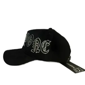 Gorra N Y Crystals White/Black Baseball Cap with Rhinestone Embellishments for Stylish Outfits