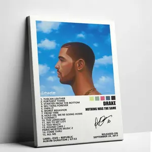 Living room and office decorative poster: augcol Drake album poster "Nothing Was The Same" (Deluxe Edition), hip-hop singer canvas poster, wall decoration, available in five sizes