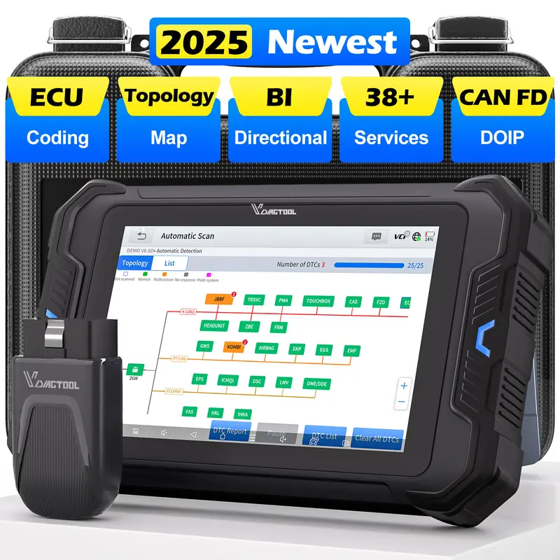 VDIAGTOOL VD80BT Bluetooth Wireless Bidirectional OBD2 Scanner - OBD2 Diagnostic Code Reader, 38+ Automotive Services Tool, Car Battery Tester, Continuity Tester, Multimeter