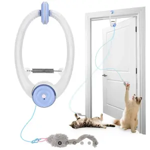 Interactive door frame cat toy