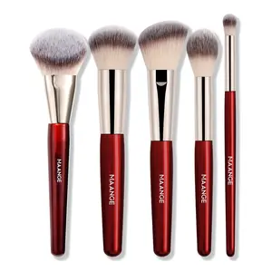 MAANGE 5-Piece Professional Makeup Brush Set, Beginner-Friendly All-in-One Kit for Powder, Liquid, Cream & Concealer Makeup Application#Summervibes