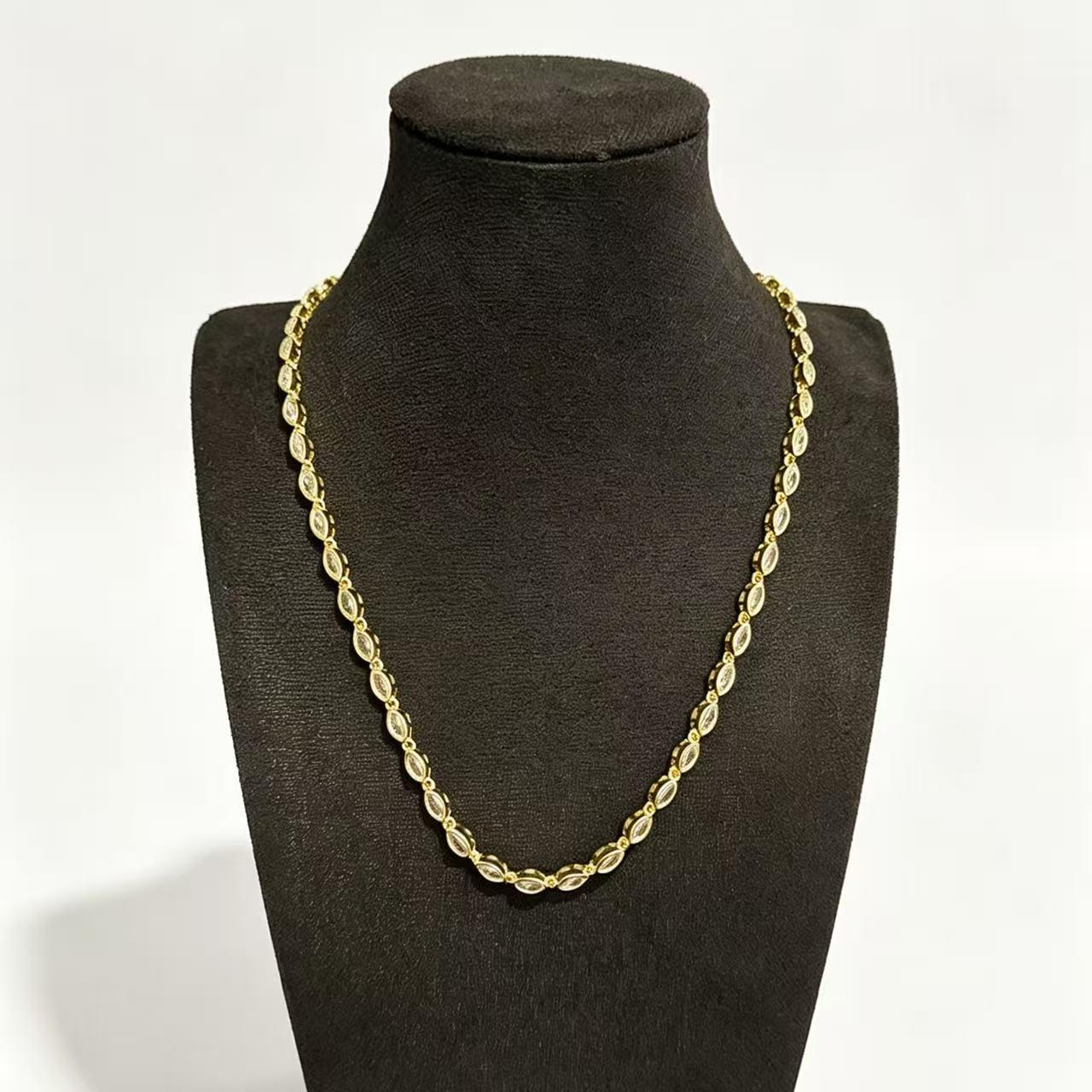 QUEENDO Marquise Cut Tennis Choker Necklace - Tarnish Resistant Polished Metal, Continuous Bezel-Set Marquise Stones, Dainty Minimalist Collarbone Chain, Everyday Layering Neck Jewelry, Affordable Luxury Style, adjustable link bracelet, daily jewelry gift