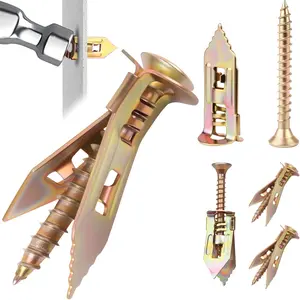 80 PCS Self-Drilling Drywall Anchors Kit - Zinc Plated Steel Wall Anchors & Screws (0.47X1.18 inches), Hold 66LB No Drill or Holes in Wall, Heavy Duty for TV/Shelf/Cabinet/Picture Frame