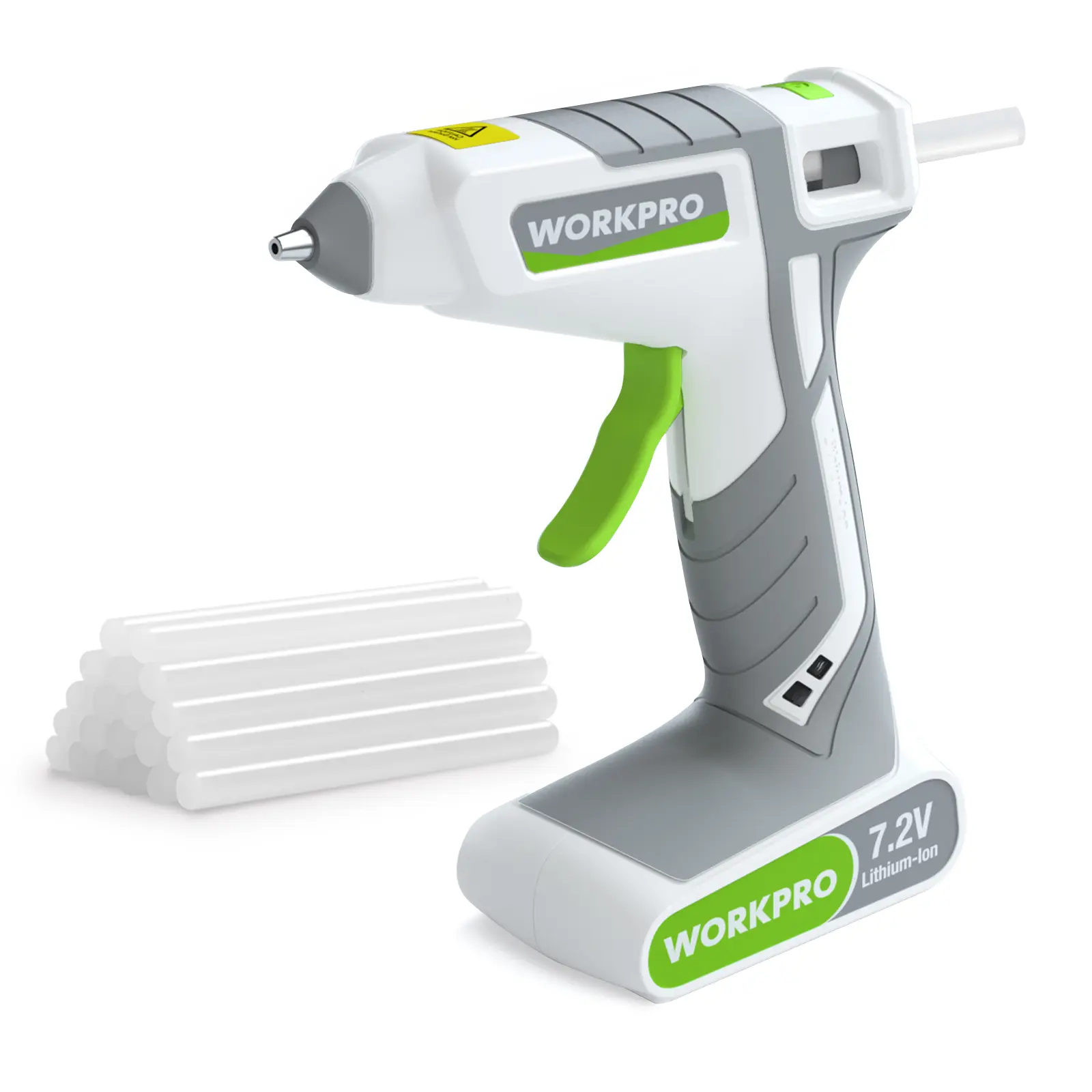 #summersale WORKPRO 7.2V Cordless Hot Melt Glue Gun, Rechargeable Fast Preheating Glue Gun Kit with 20 Pc Premium Mini Glue Stick, Automatic-Power-Off Glue Gun for Art, Craft, Decoration, USB Type-C Cable Include