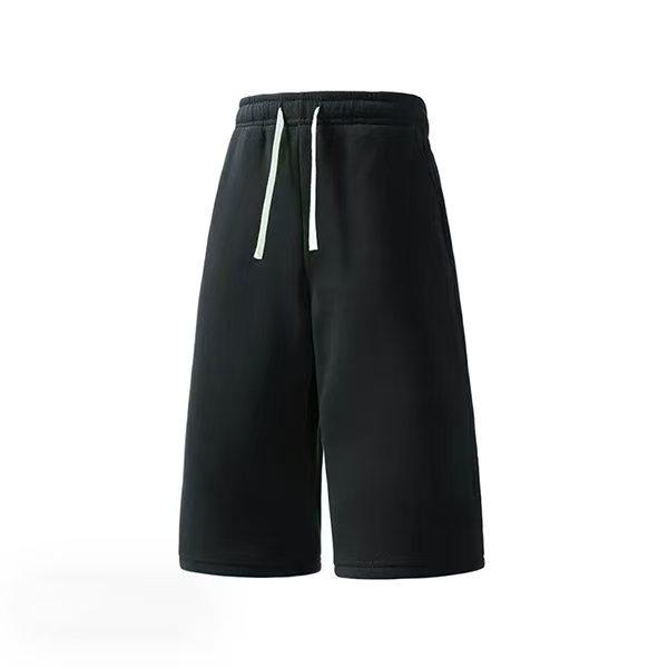 Men’s Plain Stylish 3/4 Solid-Color Athletic Casual Shorts with Belt and Pockets, Breathable Summer Menswear